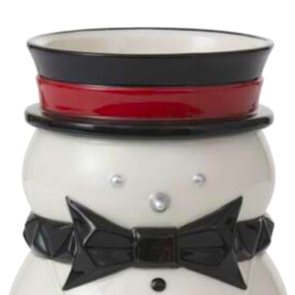 NWT Yankee Snowman candle holder w/cherry candles